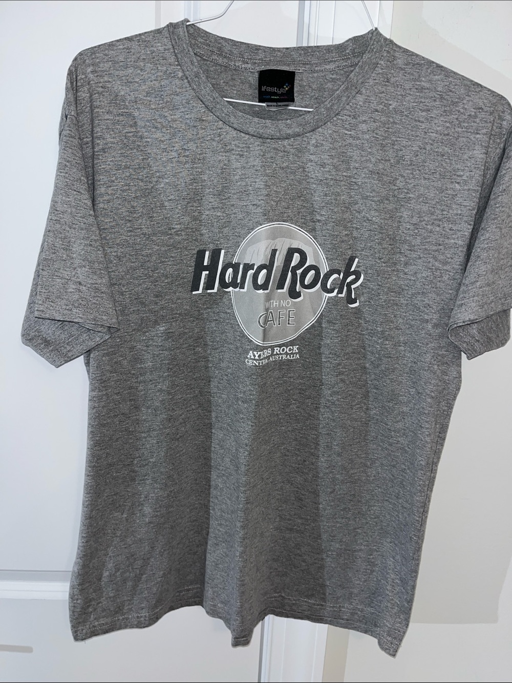 Import Cotton Australian Australia Ayers Rock Hard Rock Funny No Cafe T shirt L